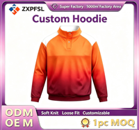 Sweat-shirt à capuche zippé personnalisé OEM ODM pour homme, en maille douce, coupe ample, avec logo personnalisé, MOQ 1 pièce