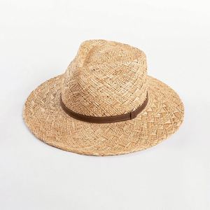 Sombrero de Paja Panamá Hecho a Mano con Decoración de Cinta para Primavera/Verano, Ideal para Exteriores y Protección Solar - Product Image 1