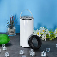 Stock 16oz 4-en-1 Gobelet isotherme en acier inoxydable à double paroi blanc pour sublimation avec ouvre-bouteille et couvercle fileté scellé