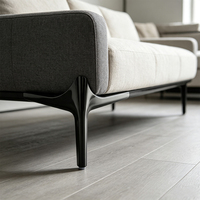 Patas de Muebles Cilíndricas de Acero en Ángulo Recto con Acabado Negro Mate y Dorado, Resistentes, para Muebles de Comedor, Fácil Instalación