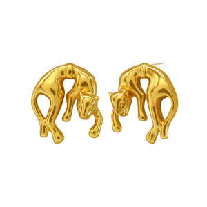 Modernos Pendientes Geométricos de Latón con Forma de Leopardo, Chapados en Oro y con Circonitas, Joyería para Mujer, Regalo - Product Image 1
