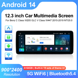 Autoradio Android con Schermo Touch OLED da 12,3 Pollici, GPS e TV per Cruscotto Mercedes-Benz <span class=keywords><strong>Classe</strong></span> C W205, GLC, <span class=keywords><strong>Classe</strong></span> <span class=keywords><strong>V</strong></span> W447 2015-2019 - Product Image 2