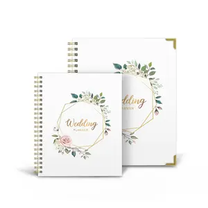 Cuaderno Catalogus Aangepaste Overdracht Afdrukken Roségouden Folie Spiraal Organizer Hardcover Dagboek Notitieboek Weddingplanner