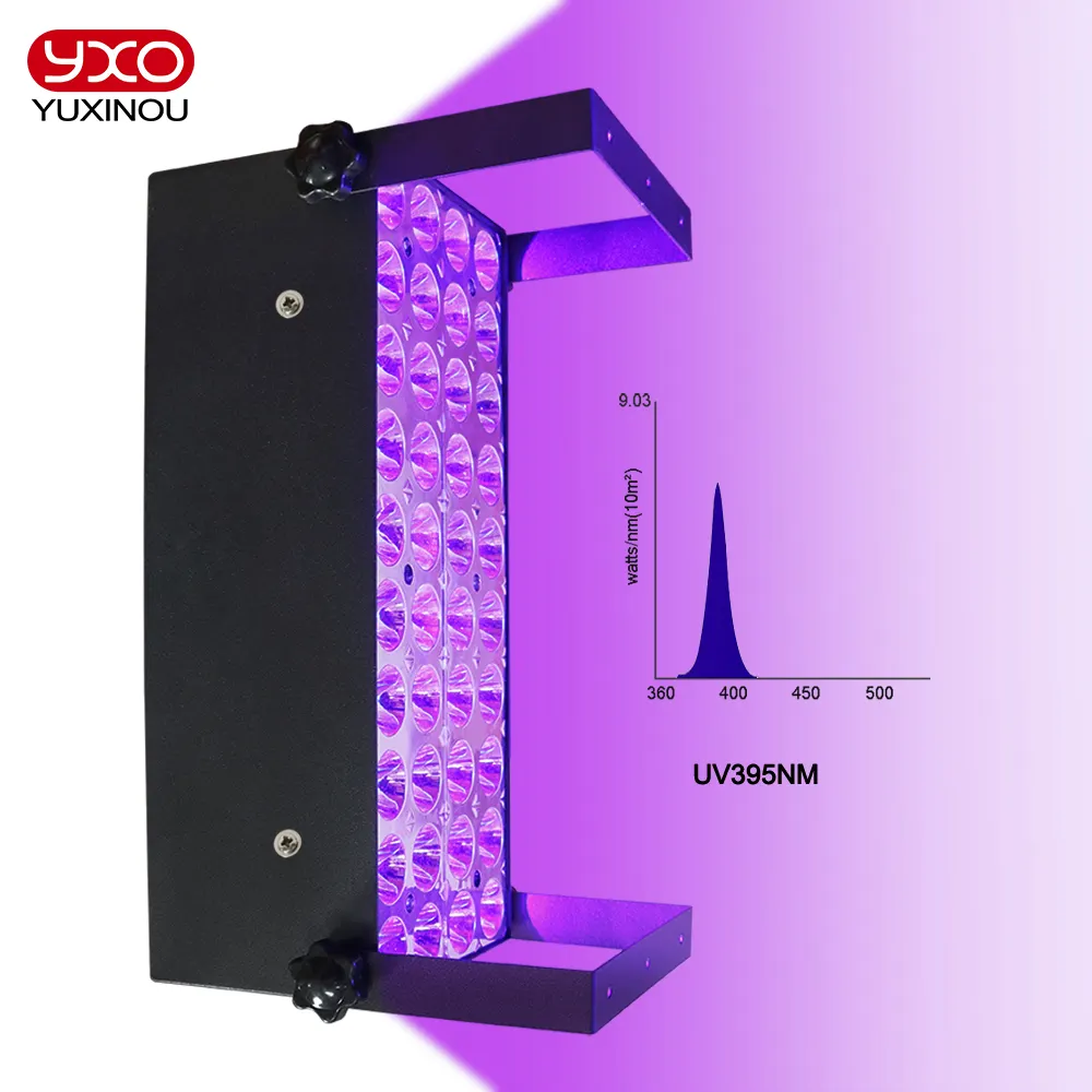 YXO YUXINOU NEW 100W UV 잉크 인쇄 경화 빛 UV 잉크젯 평판 프린터 405 395nm 고출력 UV Led 치료 램프