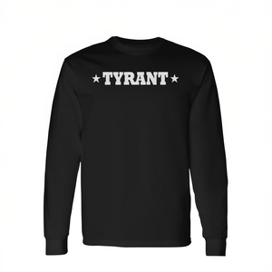 Camiseta de manga larga Tyrant, cuello redondo negro, ropa informal unisex - Product Image 2