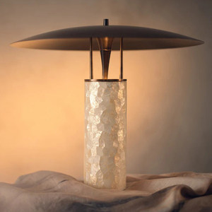 Postmodern Designer Table Lamp E27 LED 220V Switch Control Eco-Friendly Seashell Base Luxury Style - Product Image 1