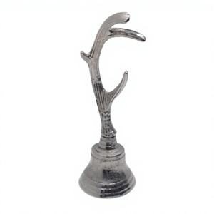Campana antigua con mango de asta Suministro al por mayor Campana decorativa Campanas superventas Acabado en plata de alta calidad - Product Image 1