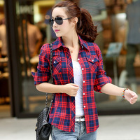 2022 Koreaanse Stijl Kleding Nieuwe Blouse Ontwerp Mode Plaid Vrouwen Jas