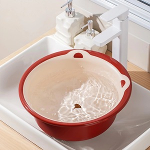 Round Plastic Wash Basin Large Durable Household Laundry Basin Foot Bath Basin Student Dormitory Use - Product Image 1
