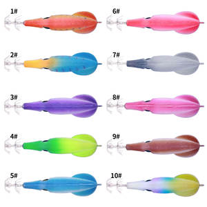 Señuelo de pesca HENGJIA de 9.5cm y 6g, de PVC flocado, para calamar, pulpo y sepias, con anzuelos de doble capa tipo <span class=keywords><strong>paraguas</strong></span>, para pesca en agua salada. - Product Image 3