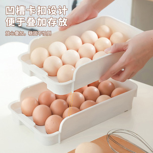 <b>Egg</b> Storage Box Stackable <b>Plastic</b> <b>Egg</b> Rack Organizer For Refrigerator Kitchen Use 120 Capacity - Product Image 4