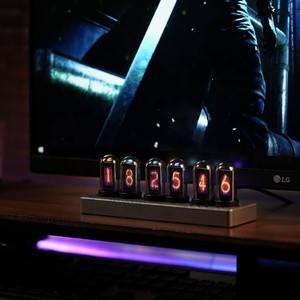 Mini IPS Màn hình màu nixie ống đồng hồ kỹ thuật số ứng dụng di động điều khiển công nghệ máy tính để bàn đồng hồ báo thức - Product Image 2