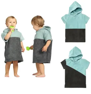 เสื้อปอนโชผ้าขนหนูไมโครไฟเบอร์สำหรับเด็กปักลายสำหรับเด็กแปลกใหม่แห้งเร็ว