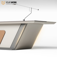Nouveau bureau de direction de luxe moderne en forme de L, design modulaire, panneau haute densité, garantie 5 ans, usage commercial
