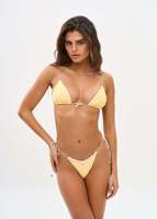 Maillot de bain séparé à bretelles de style européen 2026, couleur unie, dentelle nouée, imprimé léopard, haute élasticité, bikini pour femmes