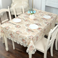Nappe avec bordure en dentelle soluble dans l'eau et motif jacquard floral pour dîner de mariage et décoration de table d'hôtel, idéale pour la photographie