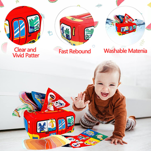 Jouets sensoriels Montessori unisexes pour l'éducation précoce des bébés, 8 foulards en soie et boîte à mouchoirs en tissu pour bébés (plusieurs <span class=keywords><strong>mois</strong></span>) - Product Image 3