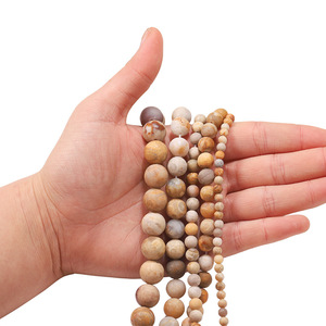 หินดอกเบญจมาศฝ้าธรรมชาติลูกปัดหลวมสำหรับทำสร้อยข้อมือ ST0297เครื่องประดับแบบ DIY ขายส่ง - Product Image 4