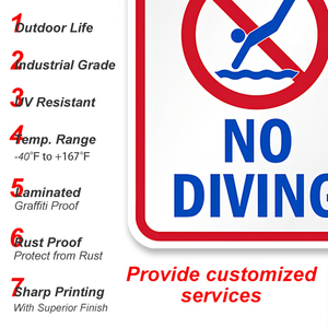 Segno di <span class=keywords><strong>attenzione</strong></span> di alta qualità, m riflettente, nessuna immersione, 12 "x 18" materiale di alluminio del metallo, colore luminoso e chiaro, personalizzabile - Product Image 6