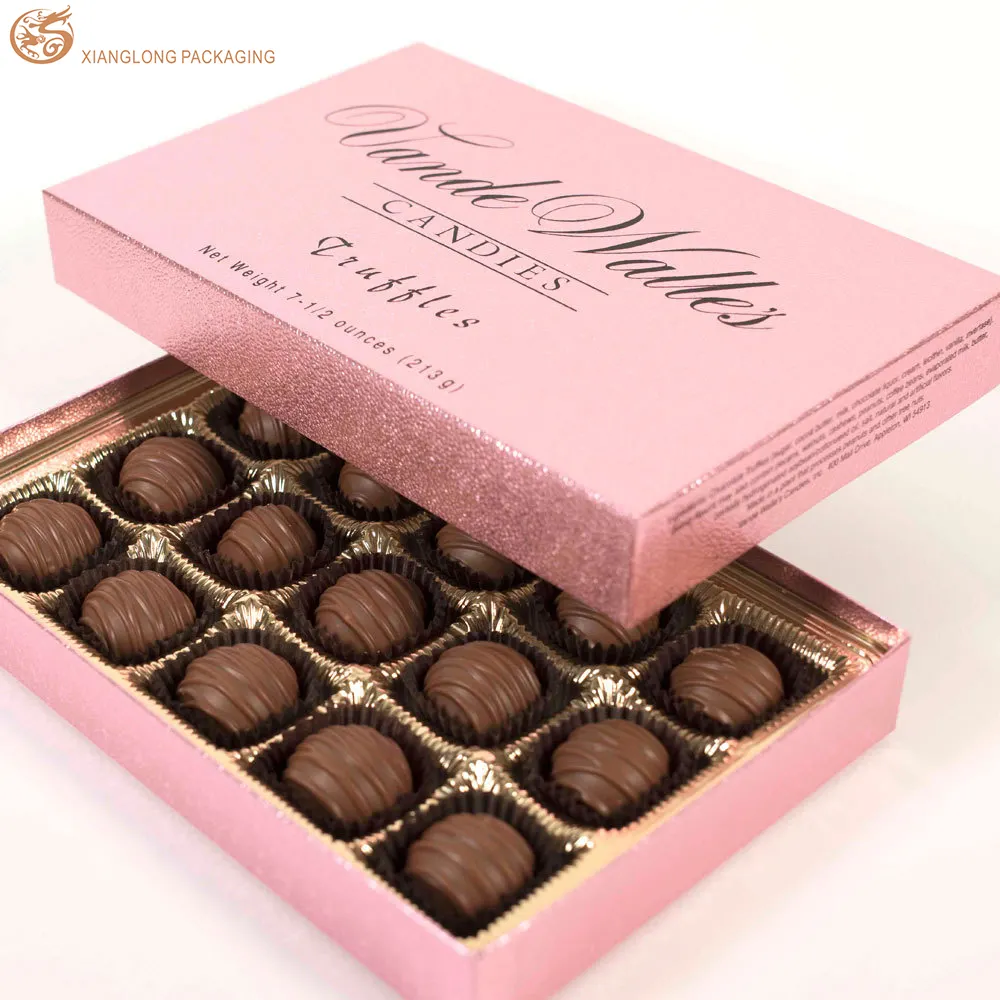 Изготовленный на заказ логотип шоколадные конфеты чай упаковочная бумага подарочная коробка дешевая пищевая коробка с блистерным лотком