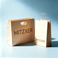 Sacs en papier kraft personnalisés en gros avec poignée découpée pour l'emballage de la restauration rapide