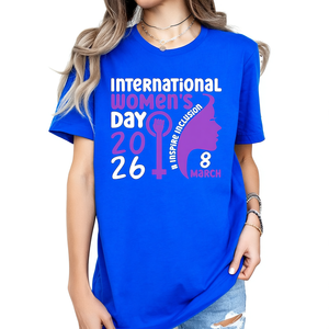 T-shirt Donna per la Giornata Internazionale della Donna 2026, Stampa Femminista, Vestibilità Ampia, Girocollo, Manica Corta, Casual, Primavera Estate, in Jersey di Cotone - Product Image 1