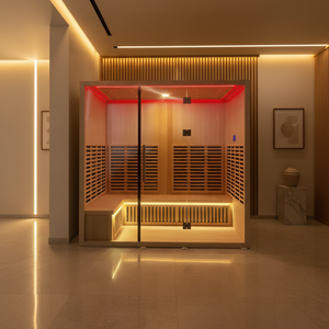 Sauna sec portable en bois de pruche infrarouge de luxe pour 4 personnes, intérieur/extérieur, à vendre - Product Image 1