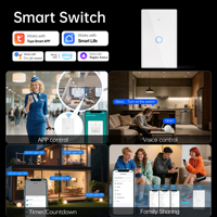 Interruptor de Pared Táctil Inteligente WiFi de Doble Banda 2.4G 5G SIXWGH, Estándar Estadounidense, Tuya Smart Life, Control por Voz, Interruptor de Luz RF433 de 1, 2, 3, 4 Botones