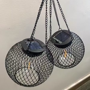 Luces Solares de Jardín, Lámpara Colgante de Malla Metálica con Bombilla LED, Decoración para Patio Exterior - Product Image 3