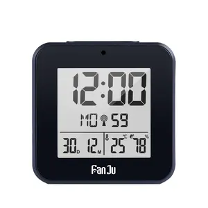 Sveglia digitale LED orologio da tavolo elettronico tempo termometro umidità Snooze calendario da tavolo DCF orologi Radio