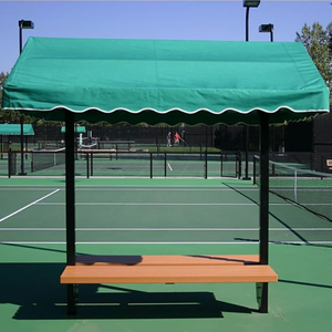 Banc de sport double rangée neuf d'usine avec auvent, siège en bois plastique résistant aux UV et cadre en acier carbone pour utilisation en extérieur dans les stades - Product Image 4