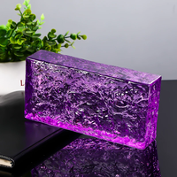 Brique de verre massif 200x100x50mm, couleur personnalisée, protection de la vie privée, bord fin poli, cristal transparent texturé, fusion à chaud