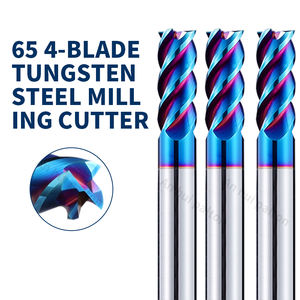 HRC65 carbure 4 cannelures 8mm 10mm carbure de tungstène solide CNC fraise outil de coupe routeur peu acier - Product Image 4
