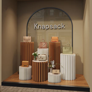 Support de <span class=keywords><strong>colonne</strong></span> en nid d'abeille en papier recyclable Affichage cylindrique rotatif à 360 ° pour la décoration de magasin de détail - Product Image 4