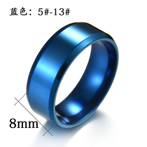 8MM Stainless Steel <strong>Titanium</strong> Steel <strong>Ring</strong> Electroplating Alloy <strong>Men</strong> and Women Glossy <strong>Ring</strong> Can Be Printed LOGO Metal <strong>Ring</strong> - Product Image 3