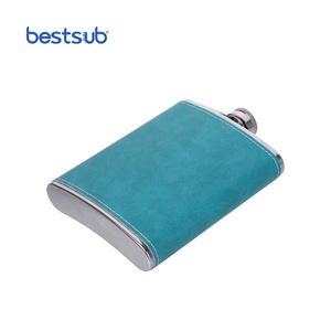Bestsub Wholesale <strong>Supplier</strong> 8Oz 240ml Mini Sublimation <strong>Blanks</strong> Stainless Steel <strong>Hip</strong> <strong>Flask</strong> With Colorful Pu Leather Cover Gift Set - Product Image 4