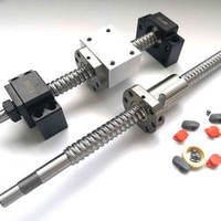 Juego de tornillos de bola SFU2510 con soporte de tuerca de soporte BK20/BF20 y acoplamiento para enrutador CNC máquina final de 100-6000mm