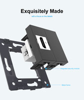 Prise murale modulaire HDMI LIVOLO haut de gamme, norme britannique 86x86mm, 4K 60HZ, blanc/noir, PC ignifuge, pour usage résidentiel