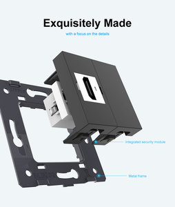 <span class=keywords><strong>LIVOLO</strong></span> Conector HDMI Modular de Alta Gama Estándar del Reino Unido 86x86mm, <span class=keywords><strong>Enchufe</strong></span> de Pared 4K 60HZ Blanco/Negro Ignífugo de PC para Uso Residencial - Product Image 6