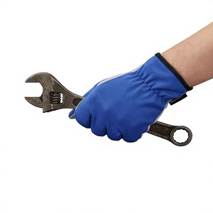 Guantes de Mecánico Amara de Cuero Sintético Duradero, Respaldo Azul de Spandex con Puño Elástico, Guantes de Trabajo Industriales de Alto Rendimiento - Product Image 5