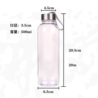 Bouteille d'eau transparente en PET de 500 ml sans BPA, personnalisable, avec couvercle en acier inoxydable, cadeau promotionnel, bouteille de sport, vente en gros ZB