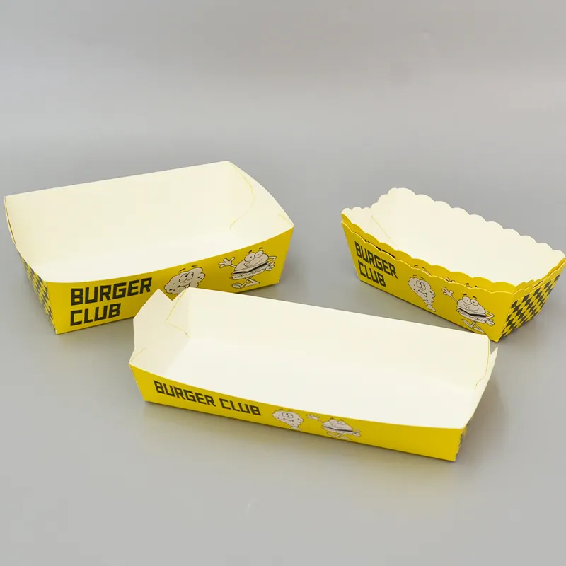 Einweg farbige Micro vave recycelte Kraft Kuchen Hot Dogs Eis Eis am Stiel Fleisch Boot Lebensmittel zum Mitnehmen Gebäck Papier fächer
