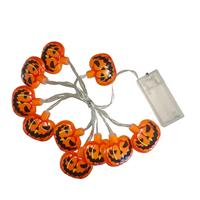 Batteriebetriebene Wasserdichte Halloween-Kürbis-Geister-LED-Lichterkette Jack-O'-Lantern für Außen-Feiertagsparty und Heimdekoration