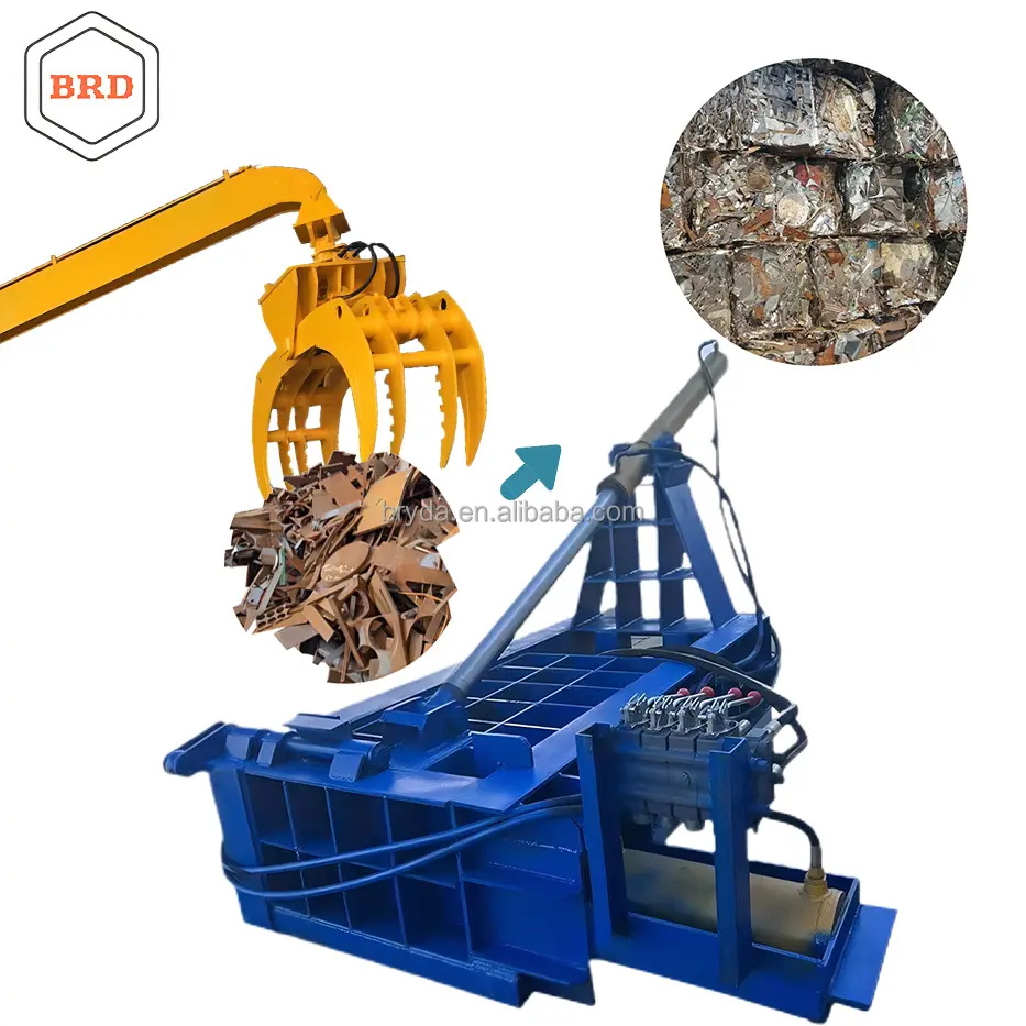 BRD 125T Fully Programmable Scrap Metal Baler For Customized Operations