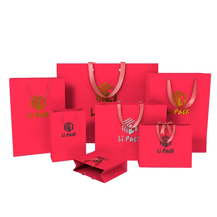 Lipack Low Price Luxury Retail Shopping Gift Paper Bag Custom Clothing Shopping Bags Packaging