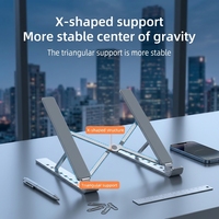 Support portable pliable pour ordinateur portable HYDUODUO, réglable en hauteur, en alliage d'aluminium, léger, ergonomique, pour ordinateur portable, idéal pour les voyages