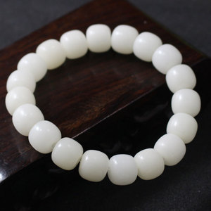 White Jade Bodhi Seed <b>Bracelet</b> 18 Beads Ball Shape Ethnic Style Religious Ceremony Jewelry Unisex <b>Couple</b> <b>Bracelets</b> - Product Image 1