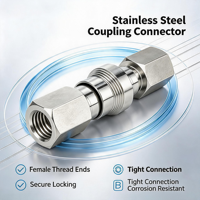 Connecteurs rapides d'instrumentation en acier inoxydable haute pression, forgés et polis, à raccordement rapide (PSI), résistants à la corrosion et aux produits chimiques