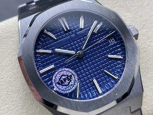 Montre mécanique de luxe pour plongée, qualité supérieure, étanche, 41 mm, mouvement APS 4302, 15510, saphir, Audemars, montre bleue - Product Image 3