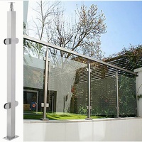 Balustrade de balcon en verre en acier inoxydable 304/316 pour villa extérieure, jardin, cour, design moderne, tailles personnalisables, à monter soi-même
